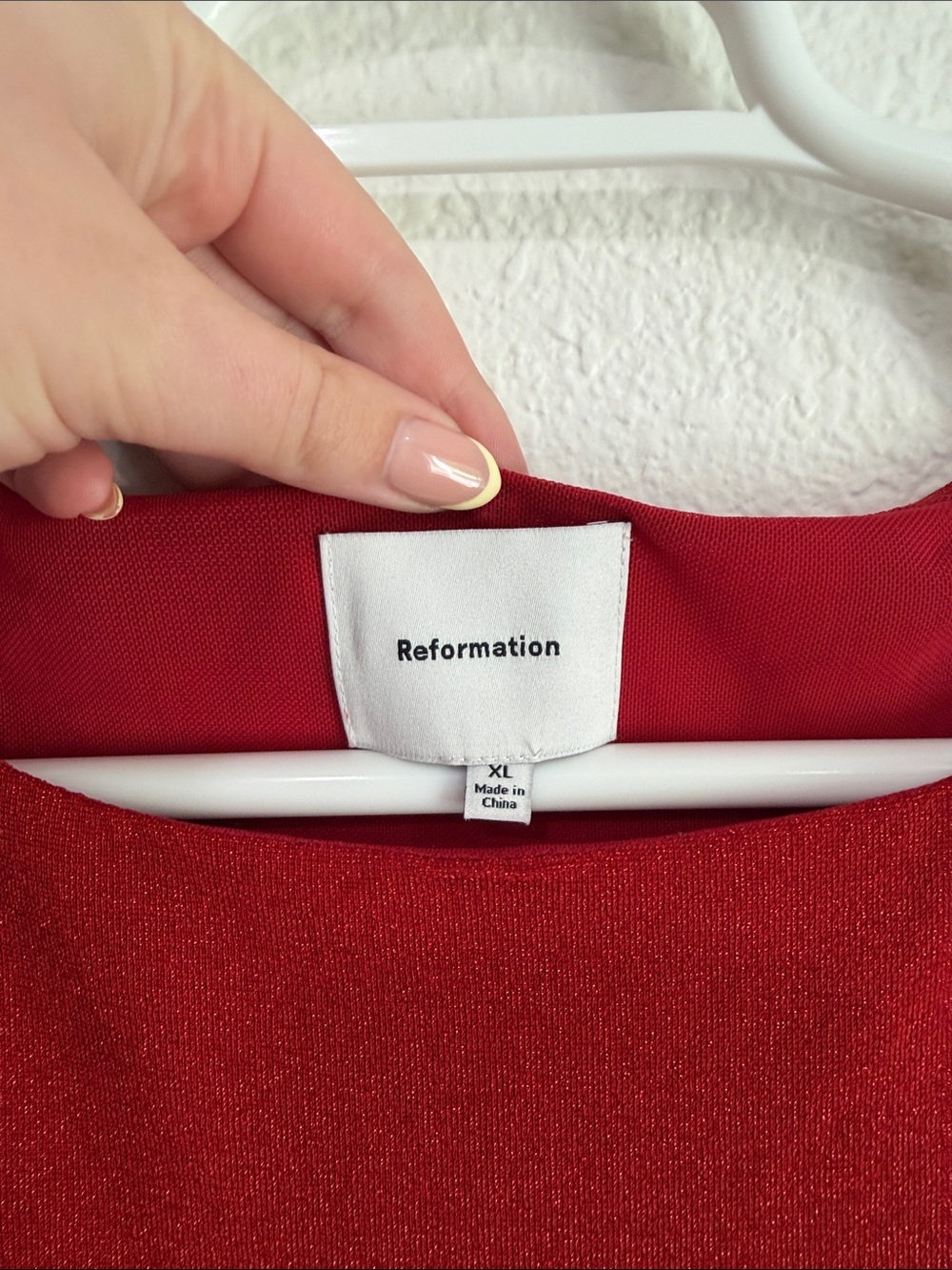 Reformation Nataly Knit Dress Red Sparkle Shimmer Mini Dress XL - Picture 6 of 7